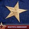 G128 - 3 Pack: USA Tea Stained Pleated Fan Flag 3x6FT Burlap Embroidered Polyester Stars and Stripes